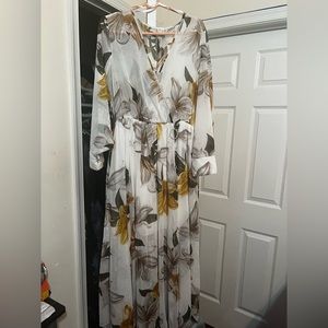 Alexa B Nites Evening Maxi Dress Semi Sheer Rhinestones Belt